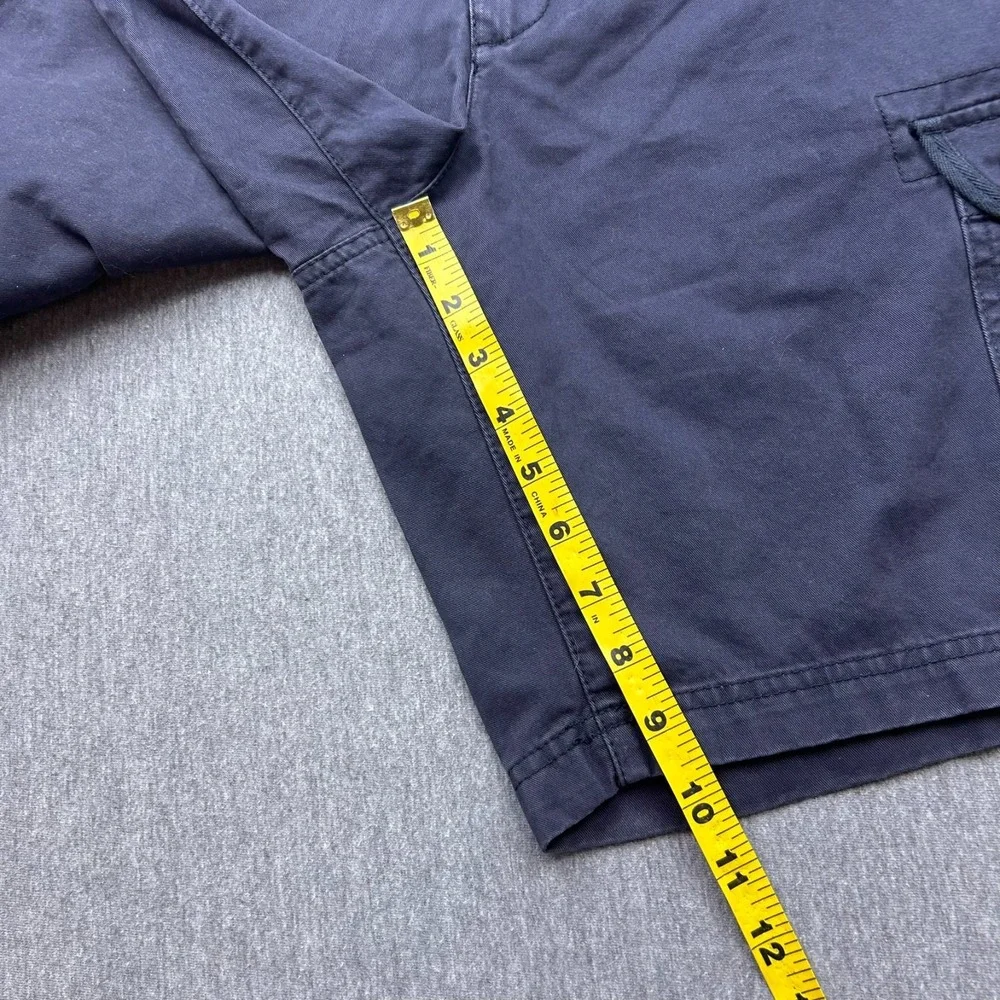 Banana Republic Cotton Cargo Shorts Mens 36x10 Navy Blue Flat Front NEW